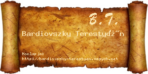 Bardiovszky Terestyén névjegykártya